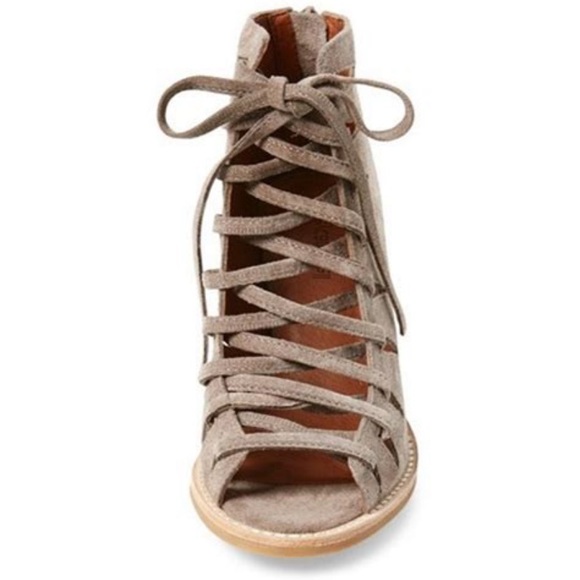 Jeffery Campbell 8W Gray “Corwin” Lace Up Open Toe Heel - Picture 4 of 7